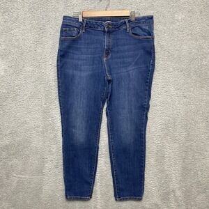 Old Navy Rockstar Super Skinny Jeans Women 16 Blue Denim Stretch Mid-Rise Core